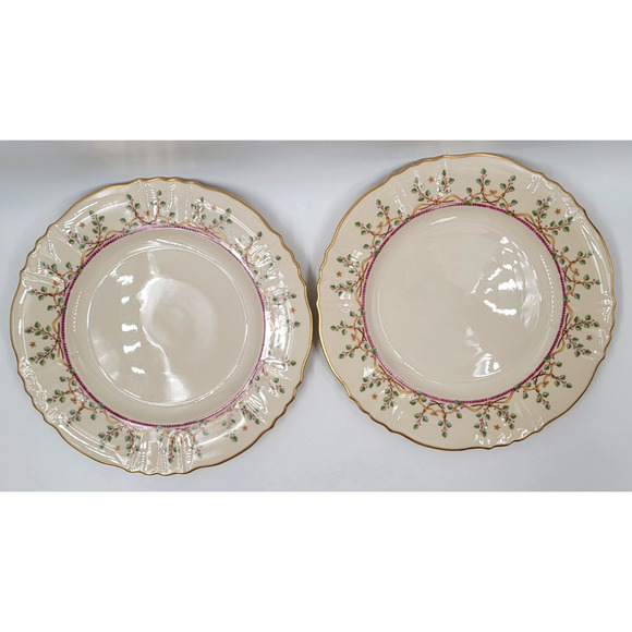 Syracuse Pendleton Federal Shape 10" Dinner Plates Gold Trim 1949-1966 Set of 2 - Picture 6 of 9